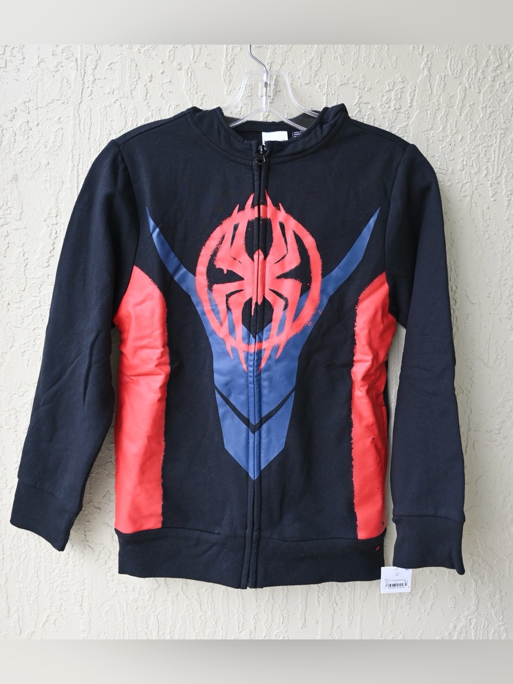 Kids Spiderman Black Graphic Hoodie with Character Hood